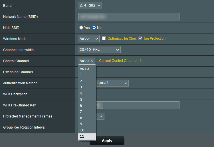 changing wifi channel