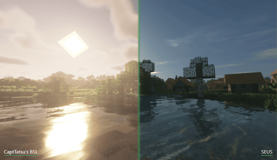 Minecraft shader comparison