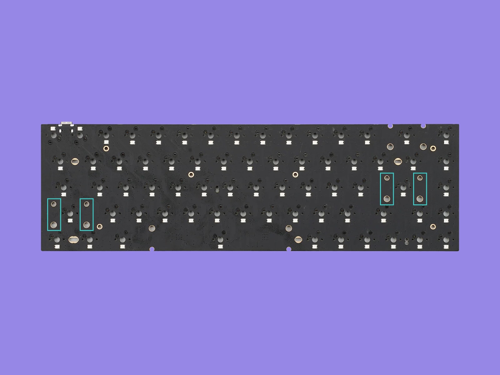 PCB-mount stabilizer holes